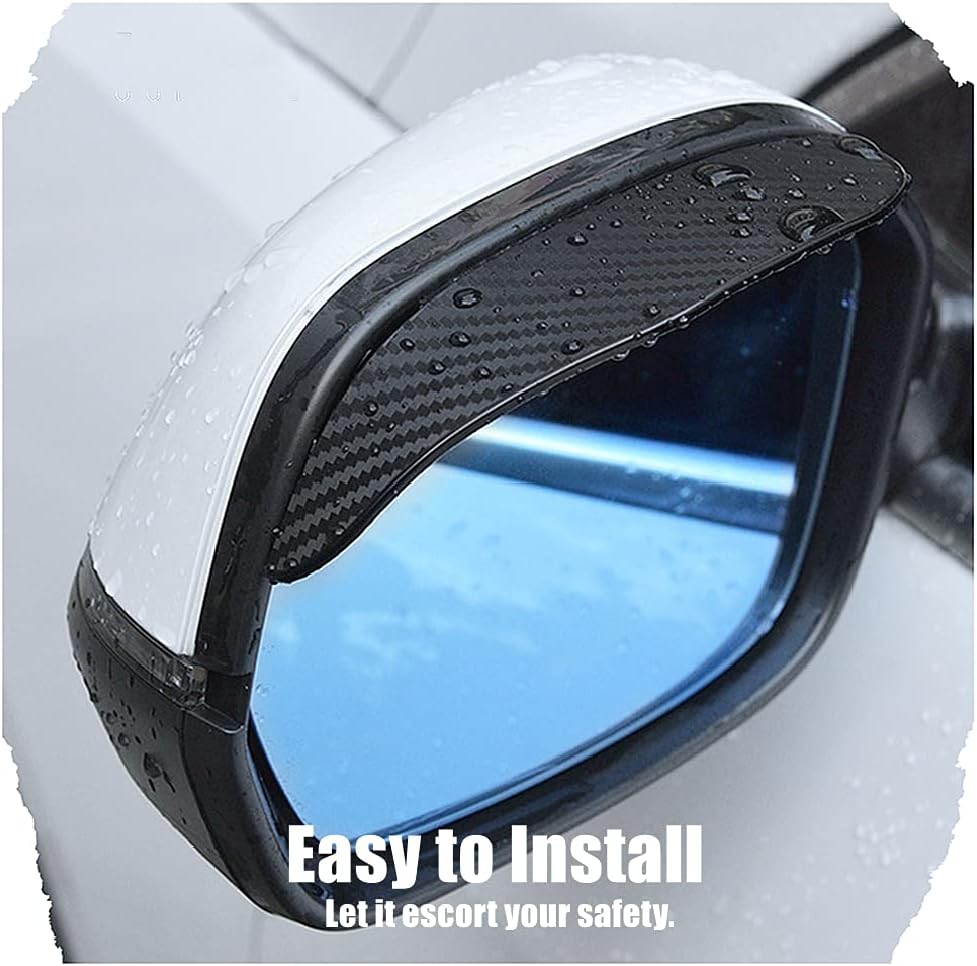 1 pair car side mirror rain cover smoke cap universal carbon fiber rearview mirror side mirror for SUV truck accessories — image 6