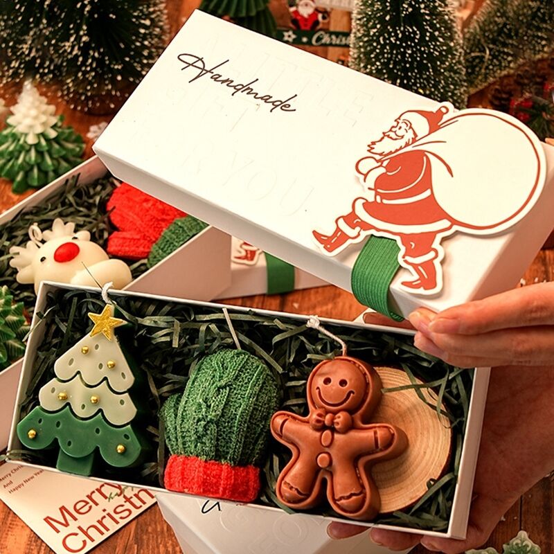 Christmas Creative Handmade Fragrance Candle Gift Box Christmas Tree Little Deer Shape Incense Candle Gift Box — image 4