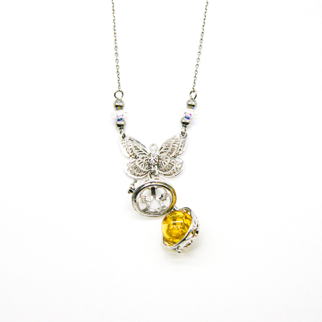 Gift Box - Butterfly White Gold Aroma Necklace + Purify Oil Blend โ image 5