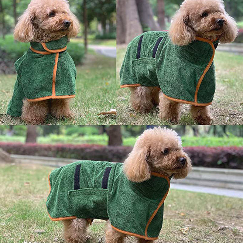 S Grey Pet Dog Quick-Dry Bathrobe - Absorbent Towel Robe for Medium and Large Dogs — image 2