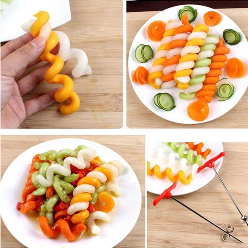 Fruits & Vegetables Spiral Twist Knife,Stainless Steel Spiral Twist Knife, Twist Shredder Ideal for Healthy Snacks, Chips, Parties โ image 3