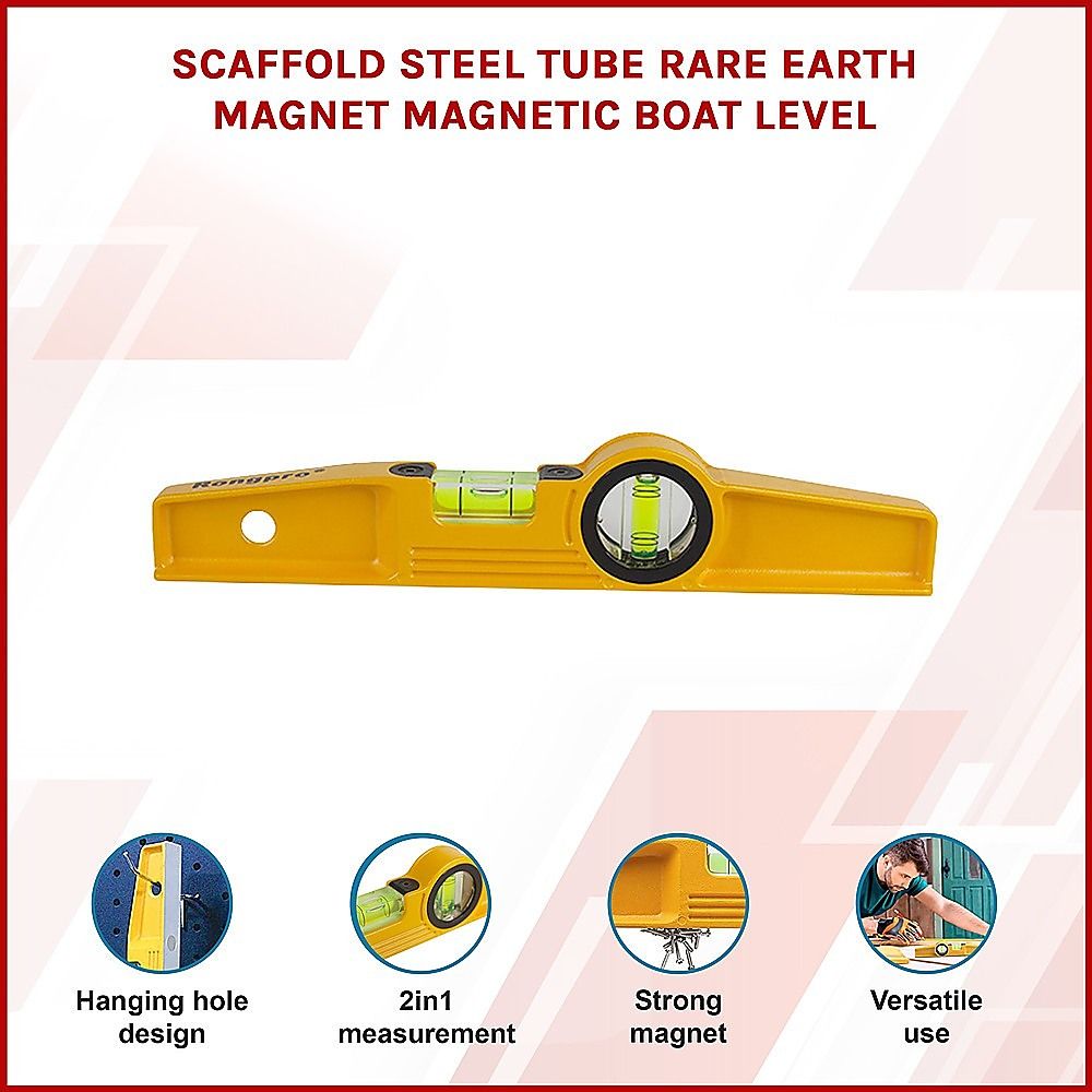 Scaffold Steel Tube Rare Earth Magnet Magnetic Boat Level For Accurate Levelling — image 4