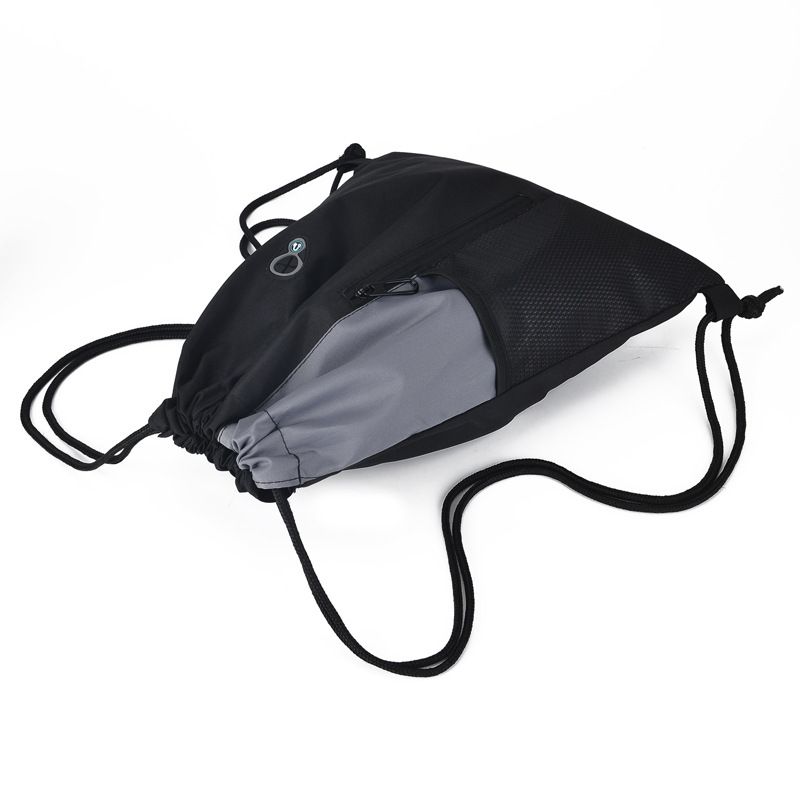 Drawstring Backpack Sports Gym Bag for Women Men Large Size With Two Zipper Pockets and Water Bottle Mesh Pockets โ image 3