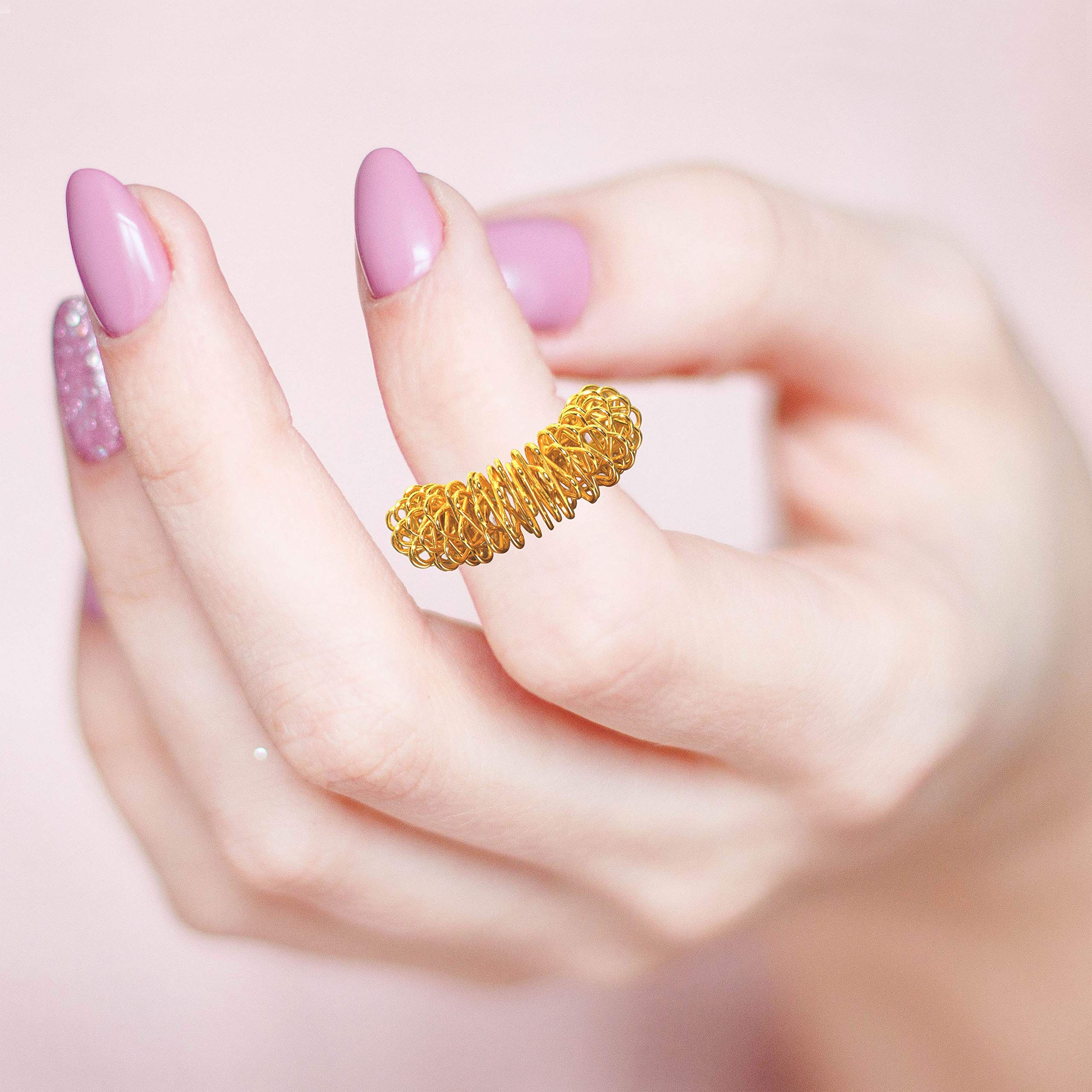 Finger Massage Ring 10 Pcs Relaxing Toy for Acupressure Therapy Releasing Stress Medicine Massager for Hands Silent Relax Reducer β image 3