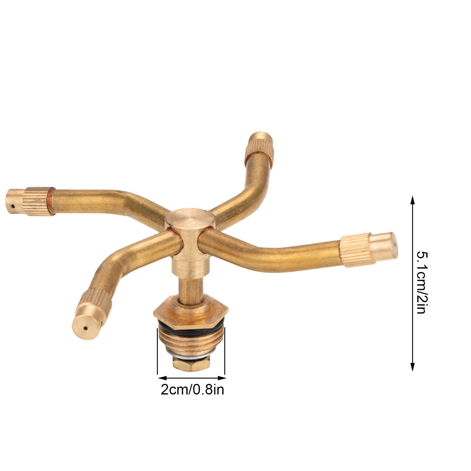 Automatic Rotating Garden Sprinkler,360° Brass Water Spray Nozzle for Lawn, Yard & Greenhouse Irrigation, Adjustable Arm Hose Attachment for Flowers, Grass — image 3