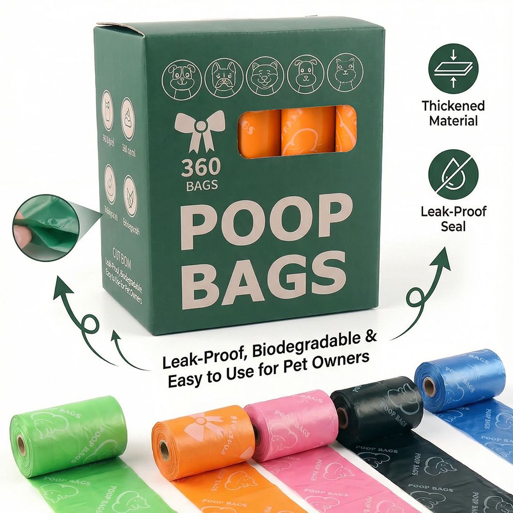 White Thickened Dog Poop Bags 360 Pack - 24 Rolls, 15 Bags per Roll, 22 x 30cm Leak-Resistant Easy-Tear Pet Waste Bags for Dog Walking, Travel and โ image 3