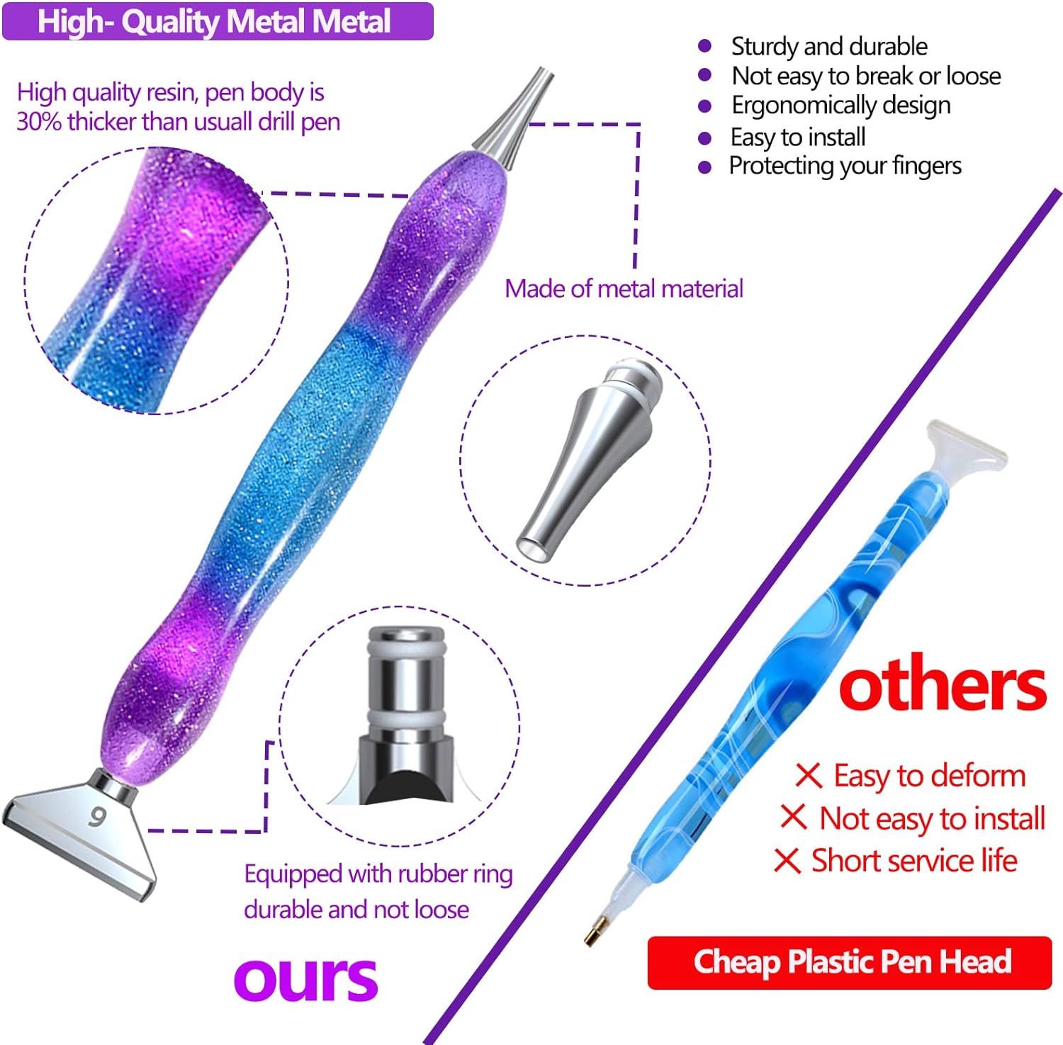 Metal Tips Diamond Painting Pen Kits, 5D Diamond Painting Accessories Tools for DIY Craft, Comfort Grip and Faster Drilling โ image 5