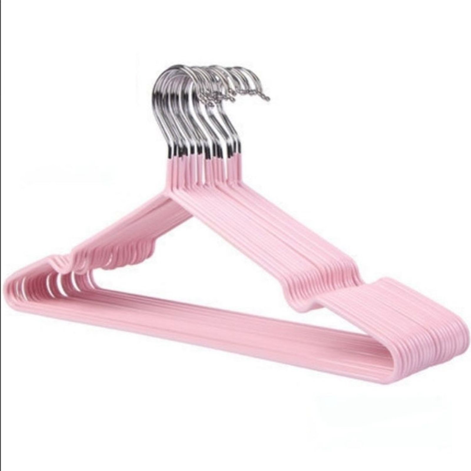 Clothes Hangers Prevent Slip Space Saving Heavy Duty Dry Wet Thick Clothes Hangers for Home Dormitory Pink — image 2