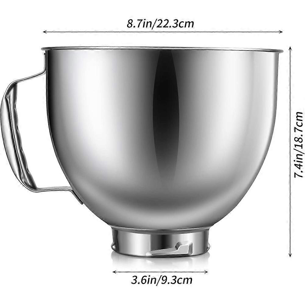 Stainless Steel Bowl for KitchenAid 4.5-5 Quart Tilt Head Stand Mixer, for KitchenAid Mixer Bowl, Di (FMY)_MGF Silver โ image 3