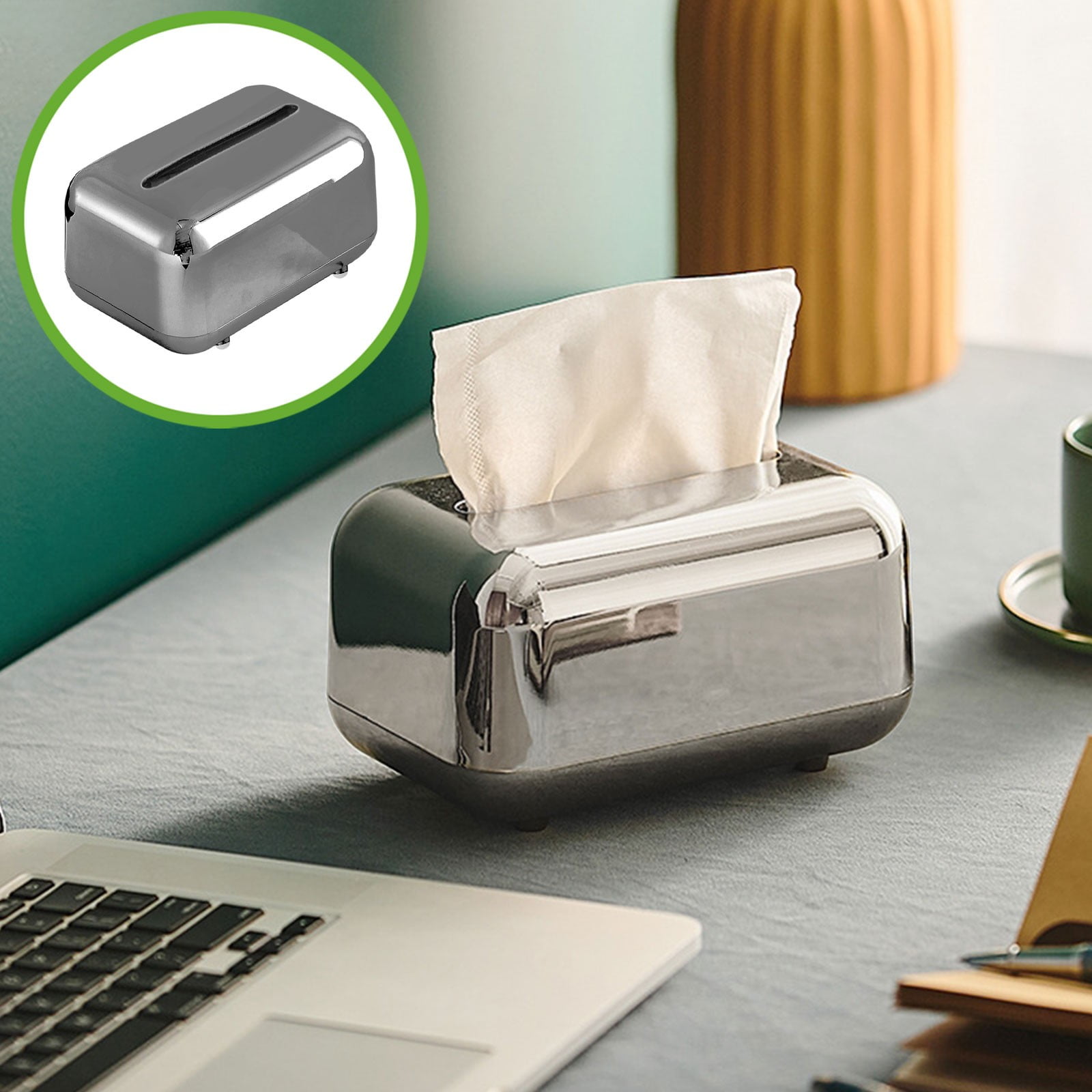 Tissue Box Cover Square 6x4x5" - Acrylic Tissue Box Holder, Elegant Tissue Holder & Napkin Dispenser for Home - Modern Kleenex Box Covers for Office — image 2