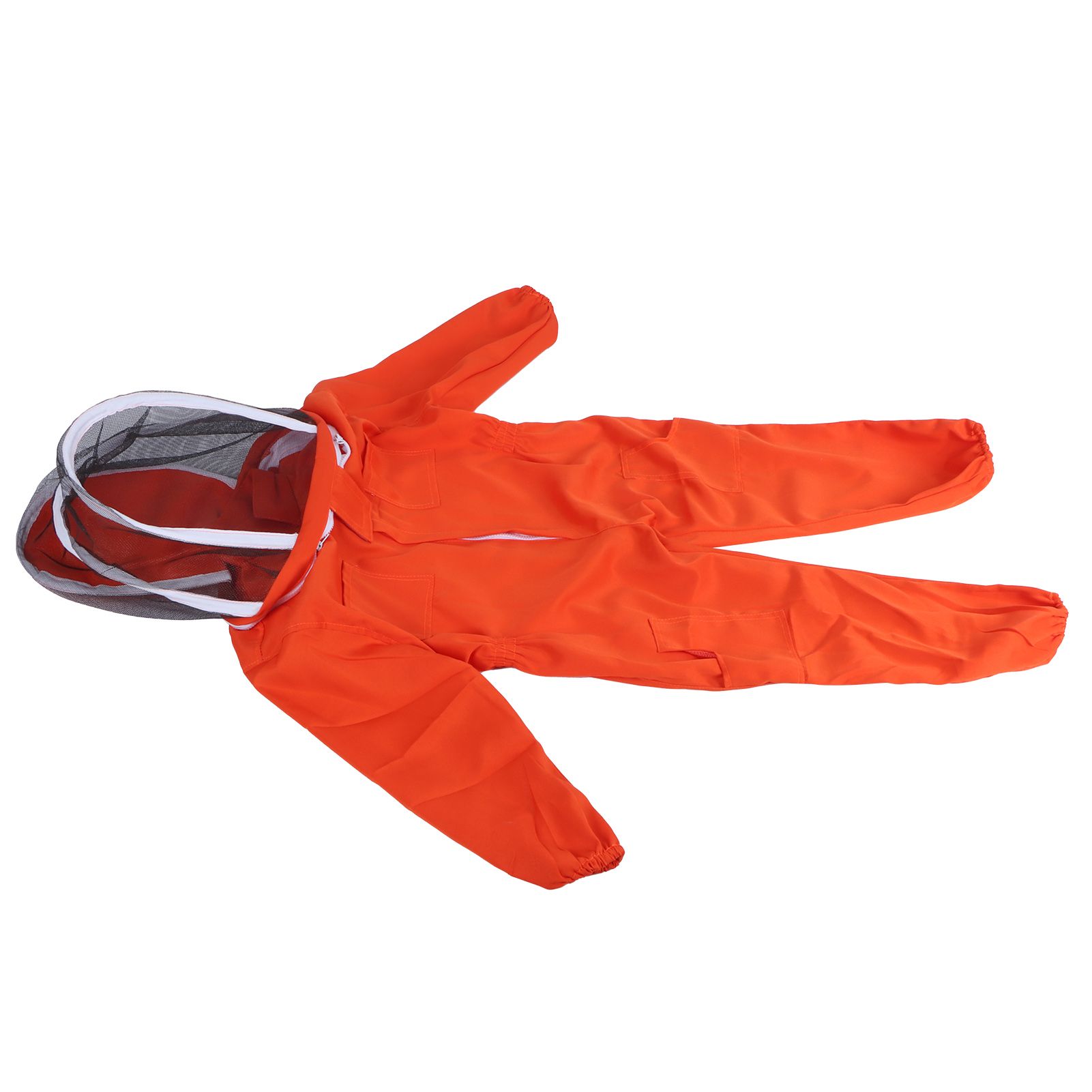 One Piece Beekeeping Suit with Veil Hood Children kids Beekeeping Protective Clothes(Orange L) — image 2