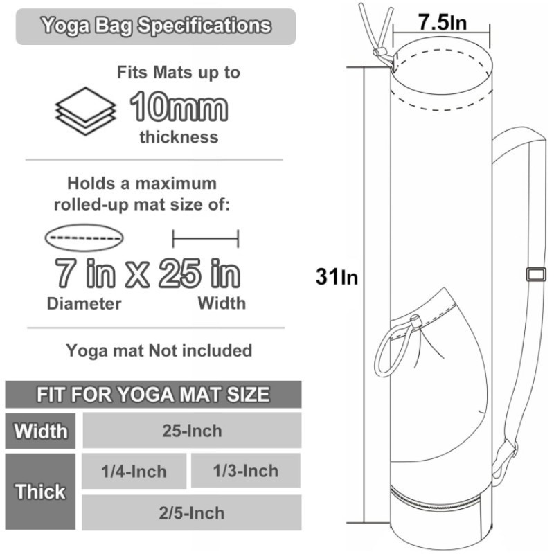 Beige Durable Yoga Mat Carry Bag - Multi-Functional Fitness Backpack with Wet Pocket(Mugs are filming props, not included) β image 5