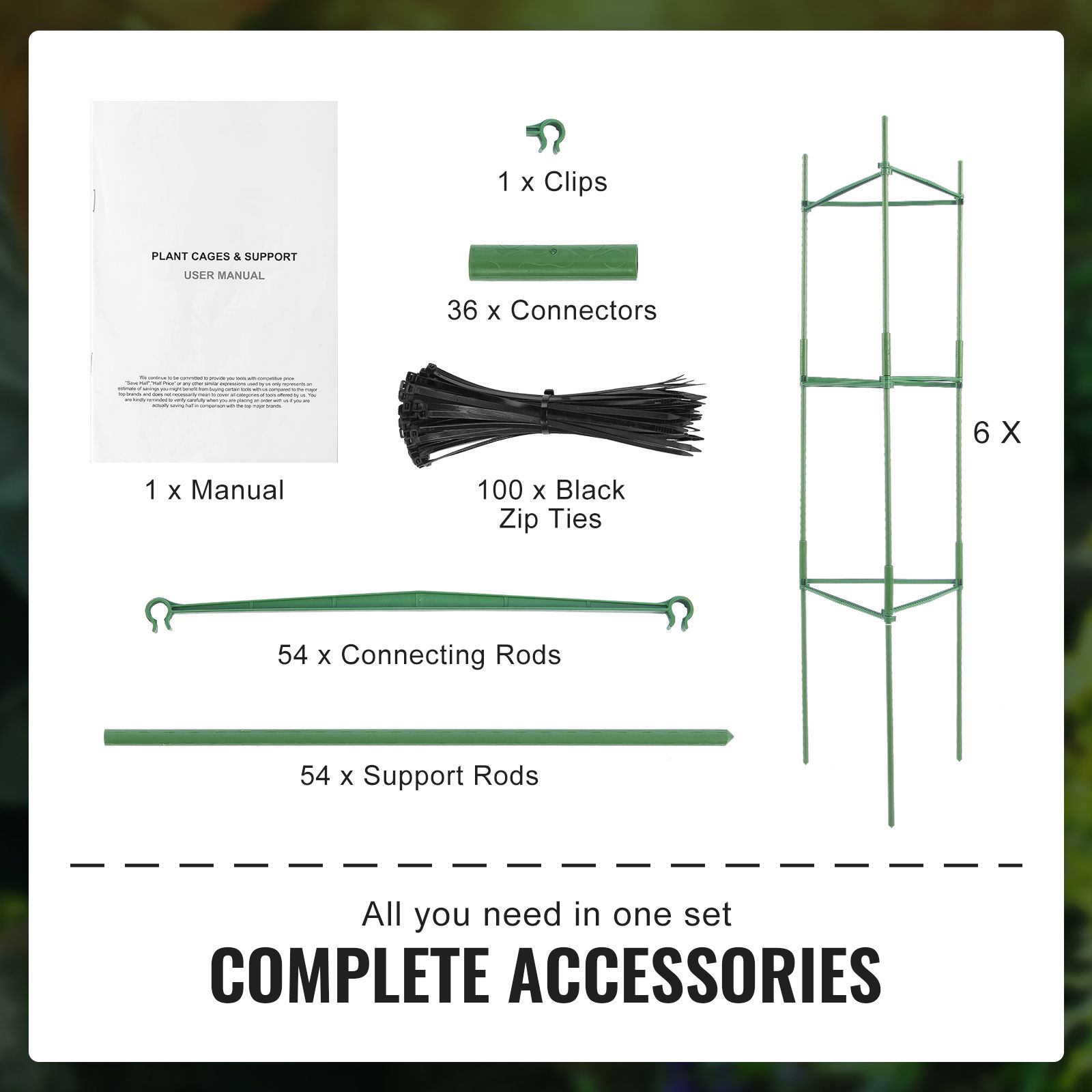 6 Packs Tomato Cages for Garden, 1230 mm Tomato Trellis Plant Stakes Support, Stackable Tall Plant Support Cage, for Raised Garden Bed, Vegetables Flowers and — image 5