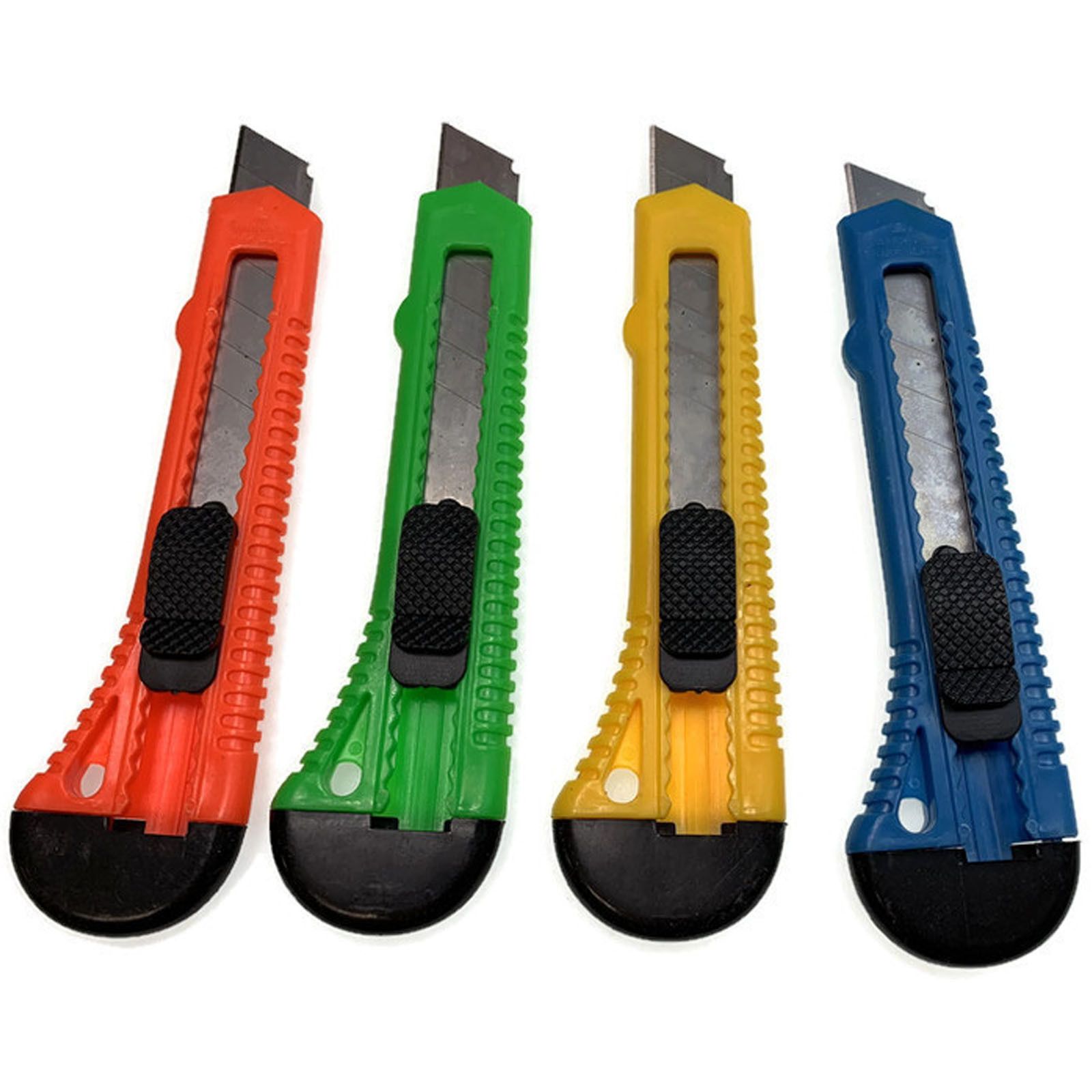 4 Pack Retractable Box Cutter Knives, 10.8 mm Utility Razor Blades for Cartons and Crafts โ image 2