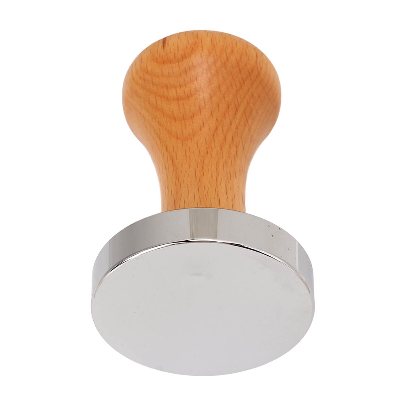 Coffee Tamper Stainless Steel Flat Bottom Tamping Tool Coffee Hand Tamper with Wooden Handle 58mm/2.3in — image 5