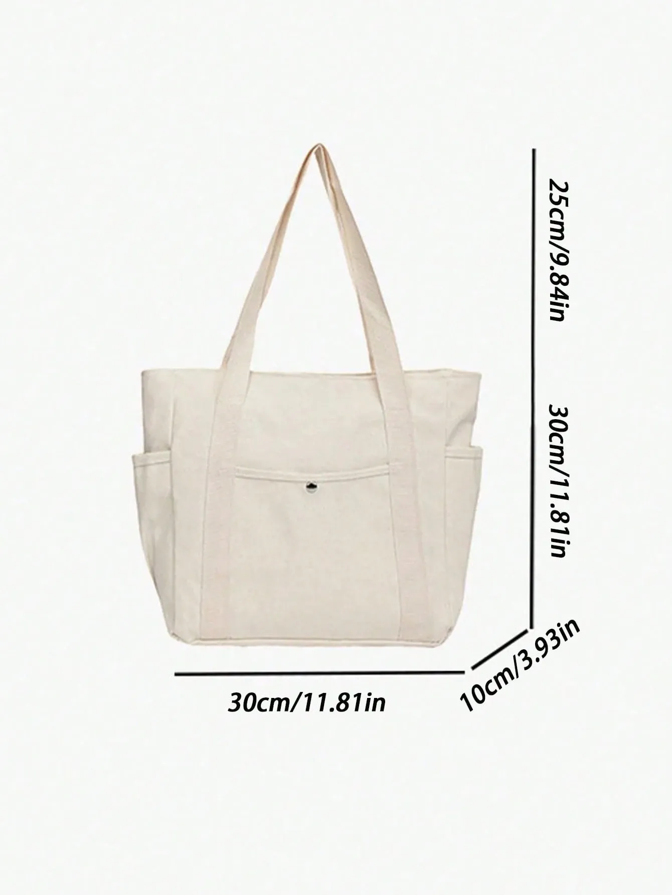 Large Capacity Canvas Tote Bag – Multi-Pocket Shoulder Bag, Portable Handbag for, Work, Travel, Shopping, Backpack Black — image 2