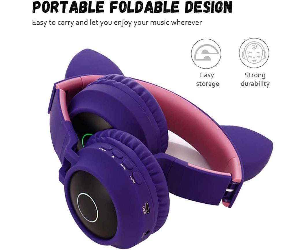 babies Bluetooth Cat Ear Headphones Foldable Stereo Wireless Headphones — image 4