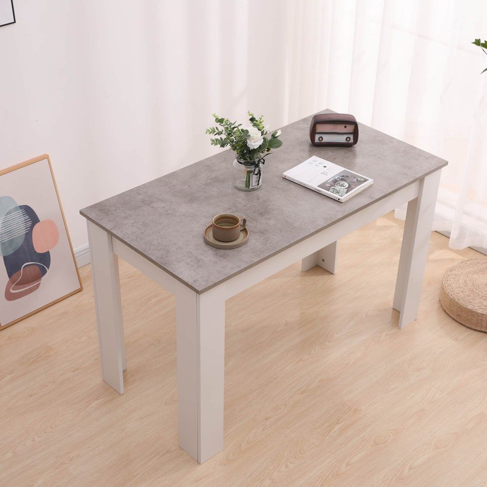 Dining Table Rectangular Wooden 120M-Grey and White โ image 5