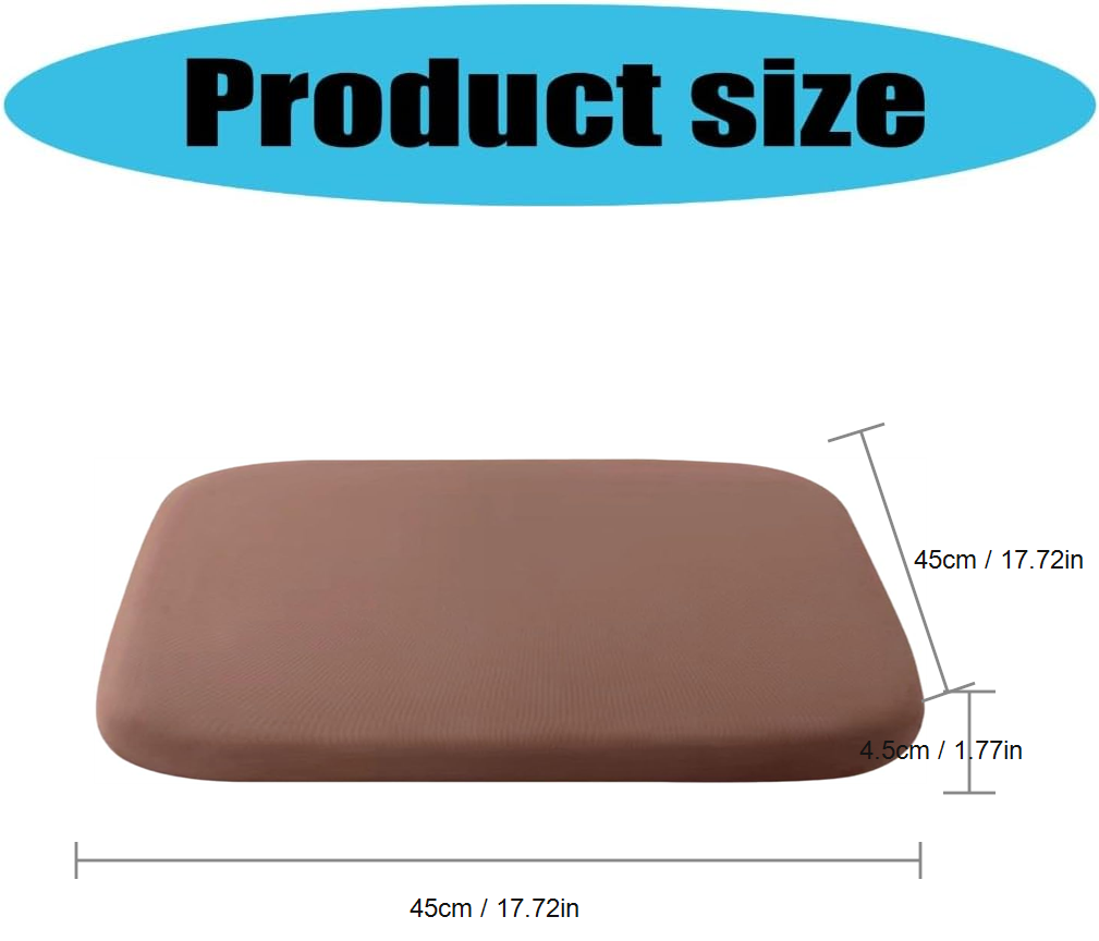 Crystal velvet seat cushion, ergonomic memory foam seat cushion, suitable for cars, comfortable and relieves tailbone pressure-brown 45 × 45 × 4.5cm — image 3