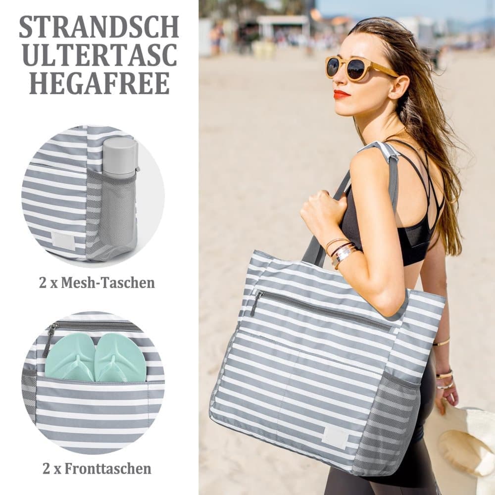 Waterproof Foldable Beach Bag Large Capacity for Shopping and Vacation, Blue, Multifunctional Shoulder Bag — image 4