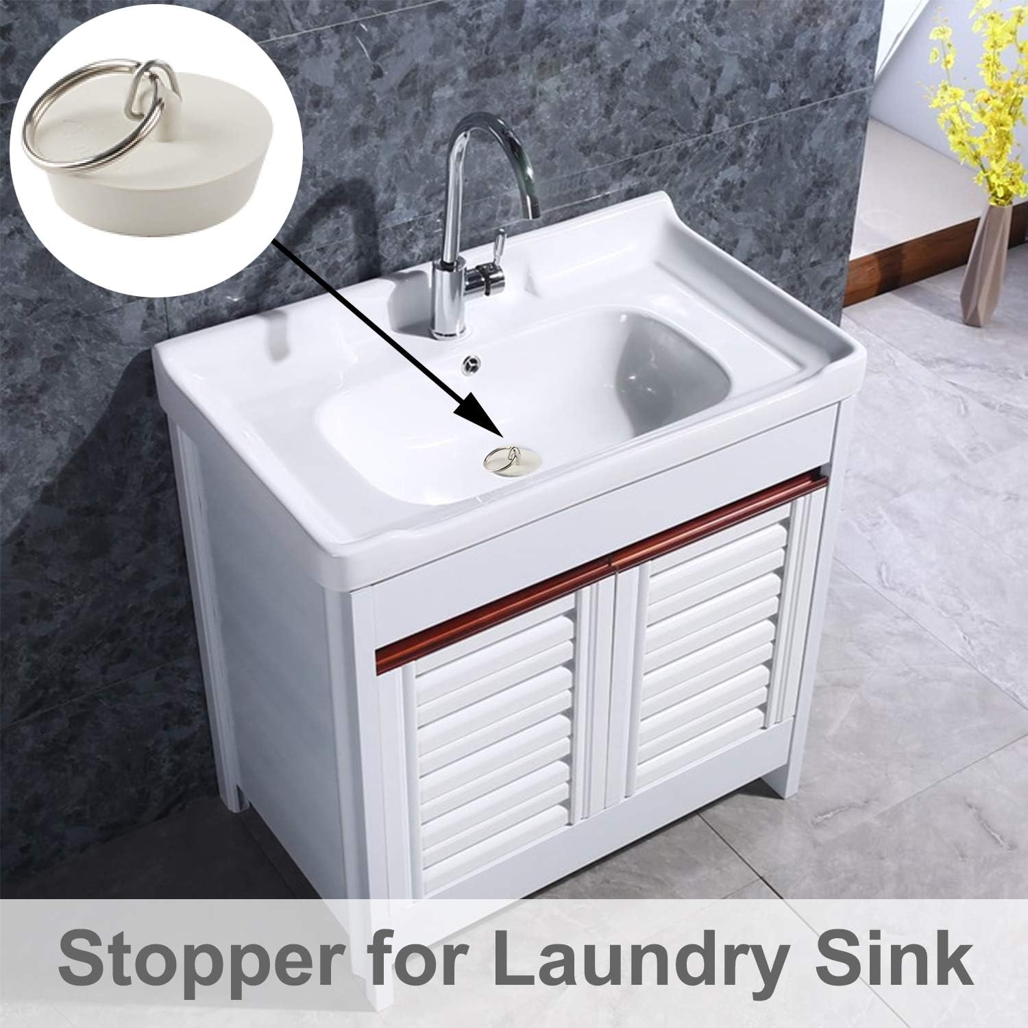 6 Pieces Drain Stopper, Rubber Kitchen Sink Drain, Sink Stopper Drain Plug with Pull Ring for Kitchen, Bathtub, Bathroom and Laundry Sink in 6 Different Sizes — image 4