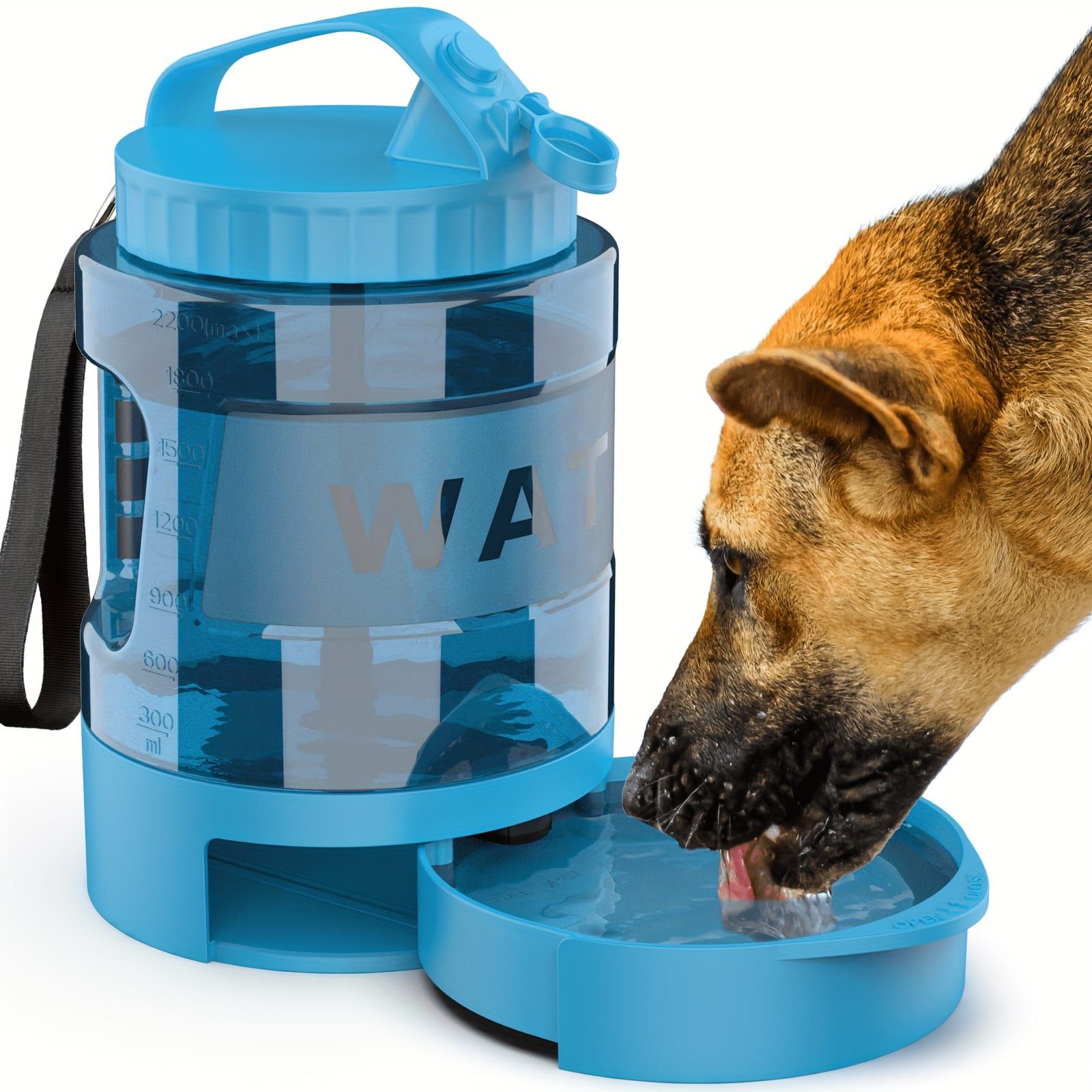 Portable Pet Water Bottle with Built-in Bowl – Leak-Proof, Large Capacity 77oz for Camping, Hiking, and Dog Park Adventures – Ideal for Small to Medium Breeds — image 3