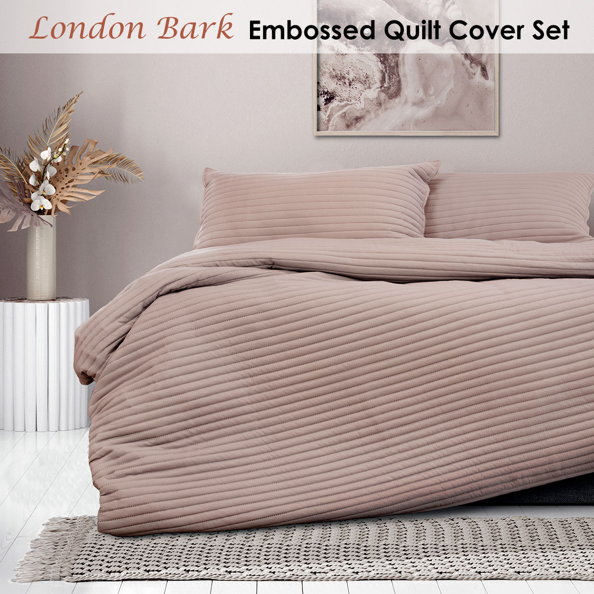 Ardor London Bark Embossed Quilt Cover Set King — image 2