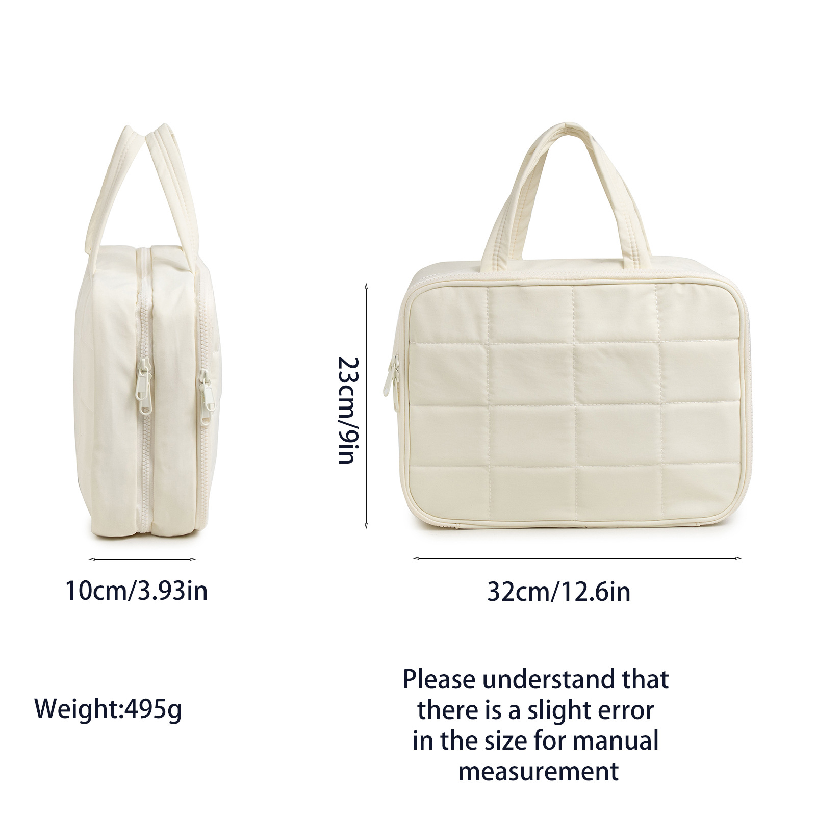 Size L Black Quilted Hanging Toiletry Bag with Jewelry Organizer - Travel Cosmetic Case(31*12*23) β image 4