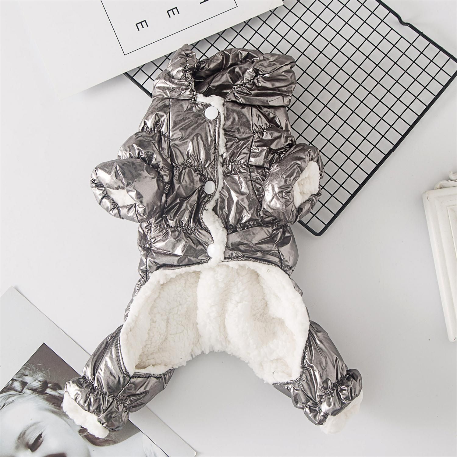 Dog Clothes Winter Four Legged Cloth Qipin Silver