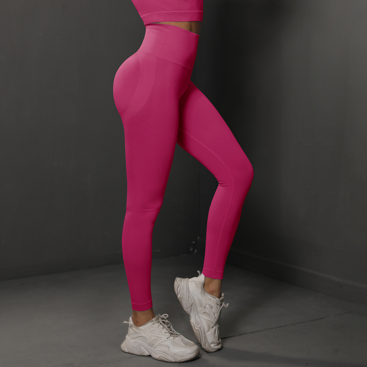 Size S Rose Red Seamless High-Waisted Yoga Pants for Women - Lift Workout Leggings for Running, Gym, and Fitness โ image 3