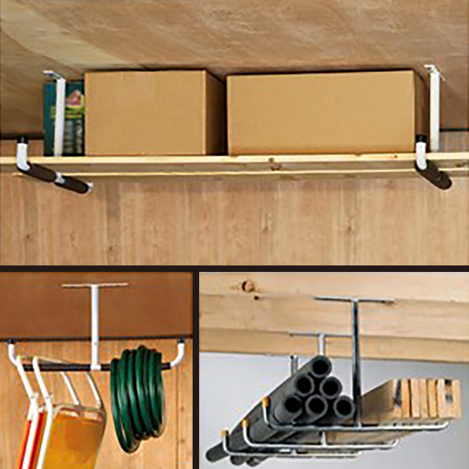 Garage Ceiling Storage Hook Steel, Heavy Duty Storage Rack for Hanging Wood, Bikes, Tools, Timber, Snowboard, Fishing Rods, Sturdy Storage System — image 3
