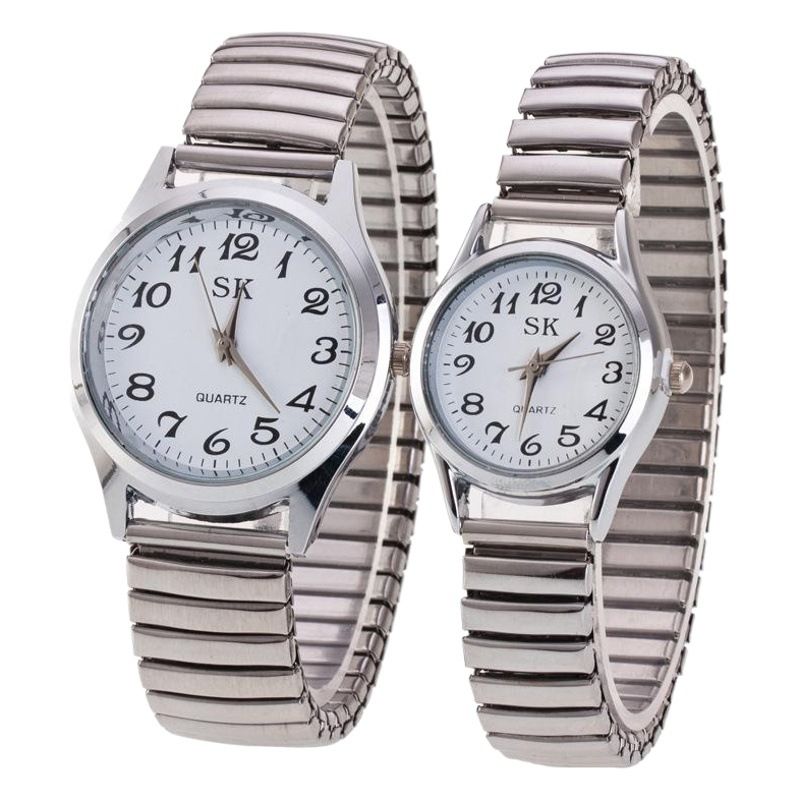 Quartz Watch Stainless Steel Elastic Band 38mm Gold White large — image 2