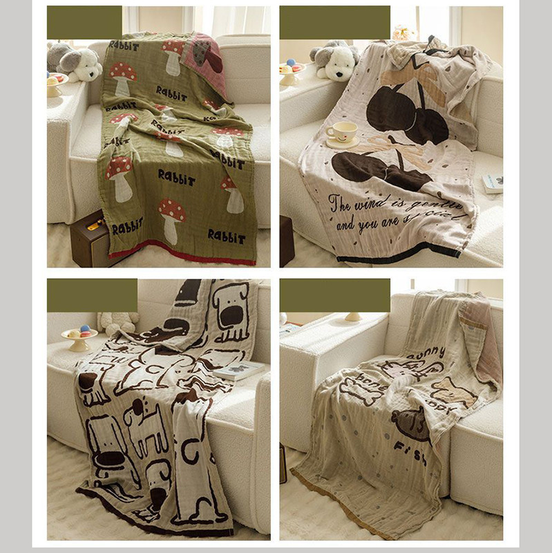 Brown Bear Pattern Soft and Absorbent 4-Layer Cotton Bath Towel for Adults and Children | Cartoon Design | 80*160 cm | Perfect for Bathing and โ image 6