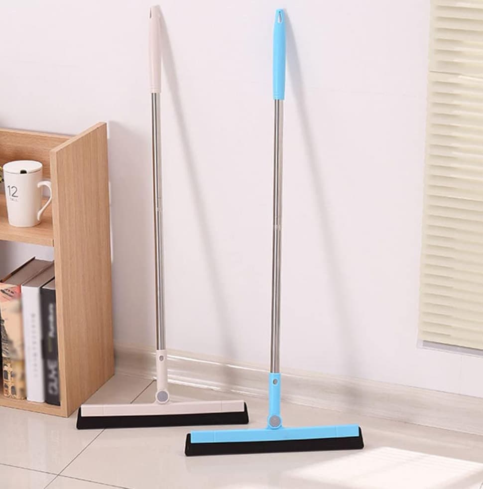 95 cm Floor Scraper with Telescopic Handle, Rotatable for Wet and Dry Use, Beige โ image 3