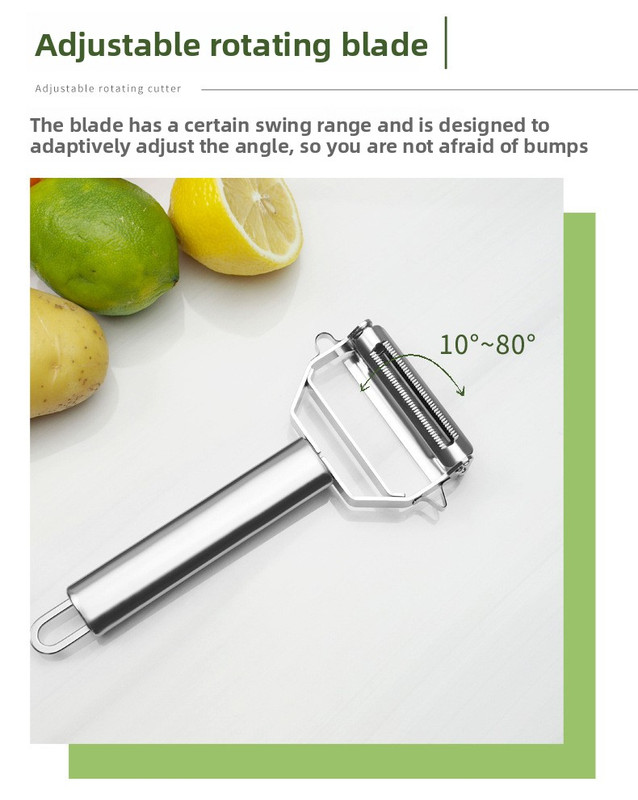 Premium Stainless Steel Dual Peeler & Julienne Cutter - 2-in-1 Vegetable Slicer with Swivel Blade - Heavy Duty Multi-Function Kitchen Tool for Potatoes โ image 6