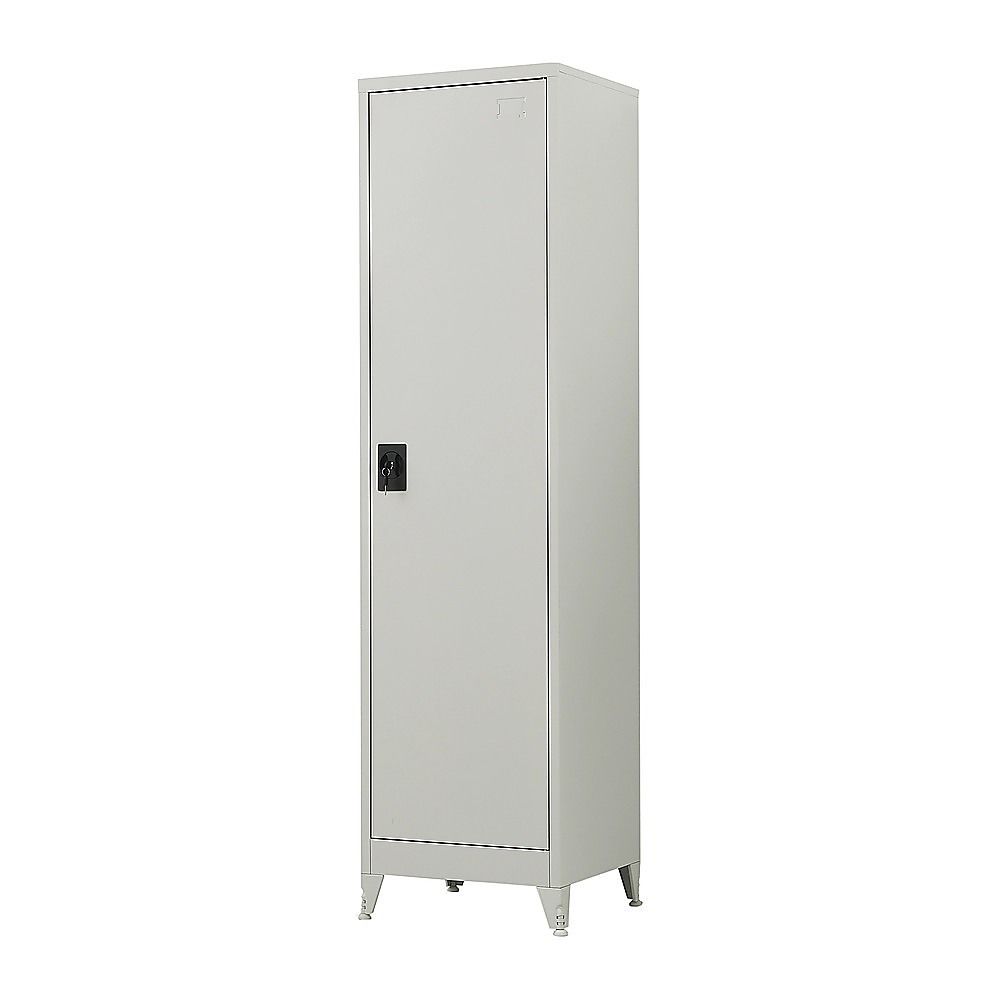 Single-Door Metal Tall Cabinet Shelf Storage for Home Office Gym — image 5