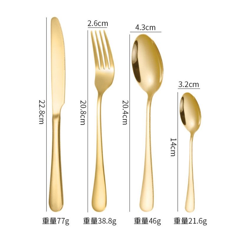 24-Piece Stainless Steel Tableware Set, Mirror-Polished Steak Knife, Fork, and Spoon Cutlery—Rose Gold — image 3