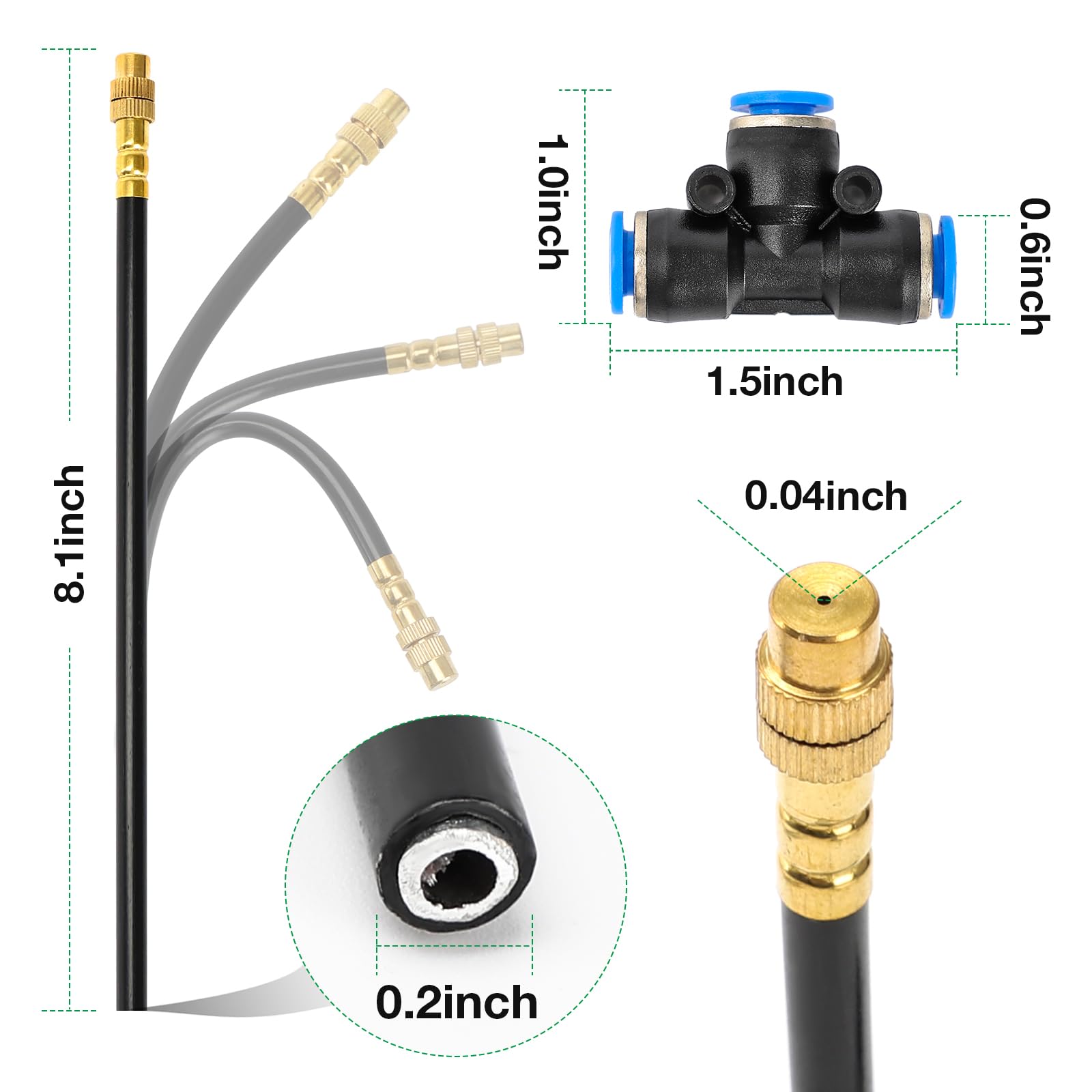 50Ft 1/4" Drip Irrigation System,Garden Irrigation Kit with 12pcs 360° Adjustable Copper Nozzles,Automatic Watering System for Outdoor,Raised Bed,Potted — image 5