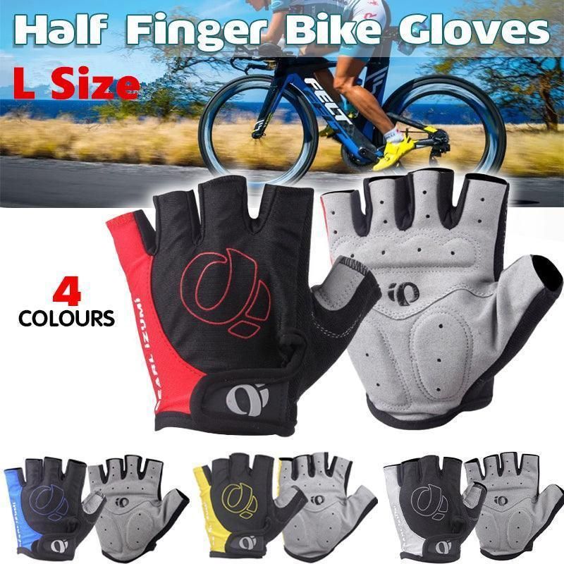 L Size Cycling Bicycle Half Finger Bike Gloves Unisex Anti Slip Padded - Blue โ image 2