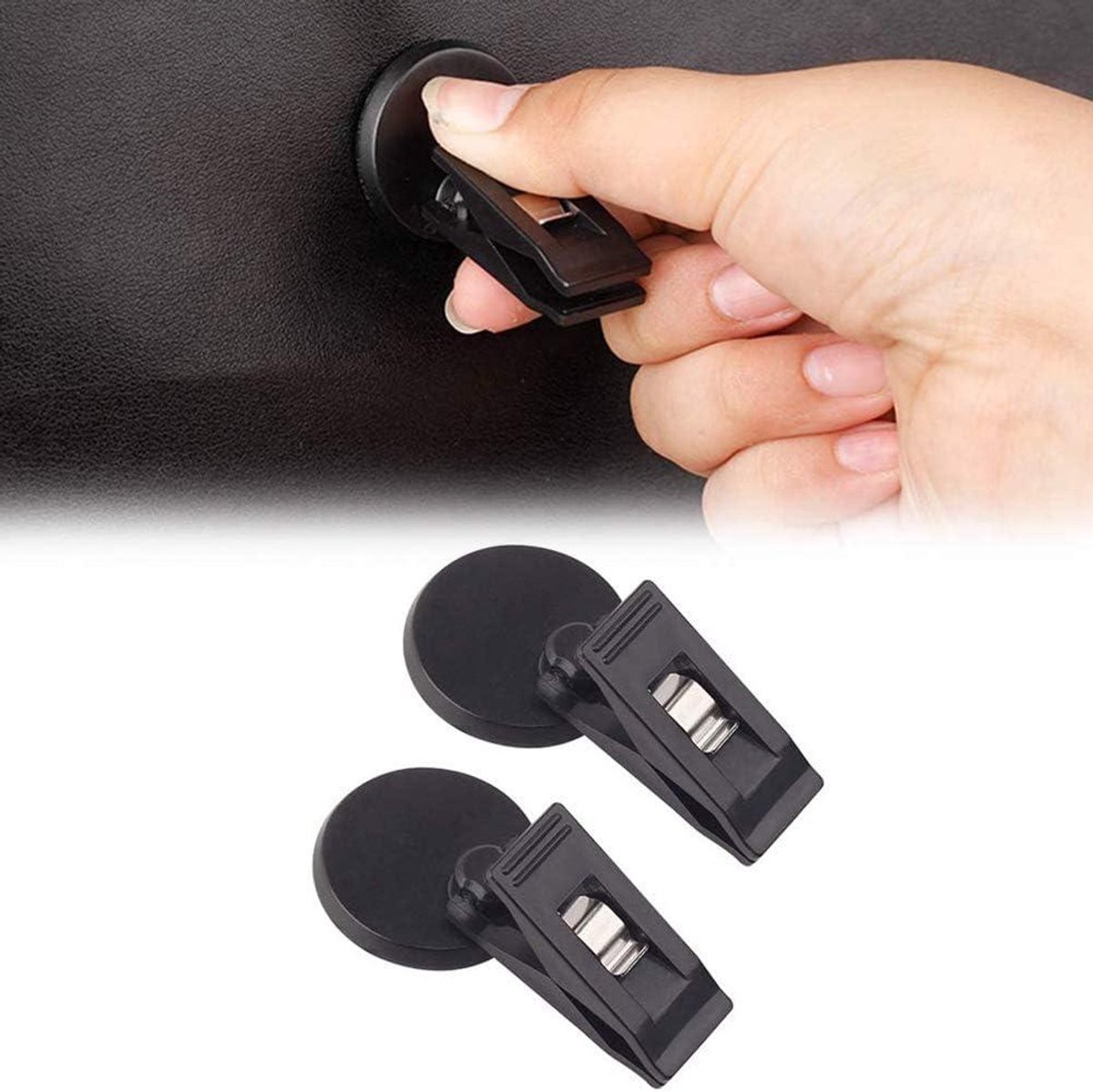 Set of 2 car windshield parking ticket holders - clip-on memo holder for cars, vans and caravans - self-adhesive ticket clips — image 5