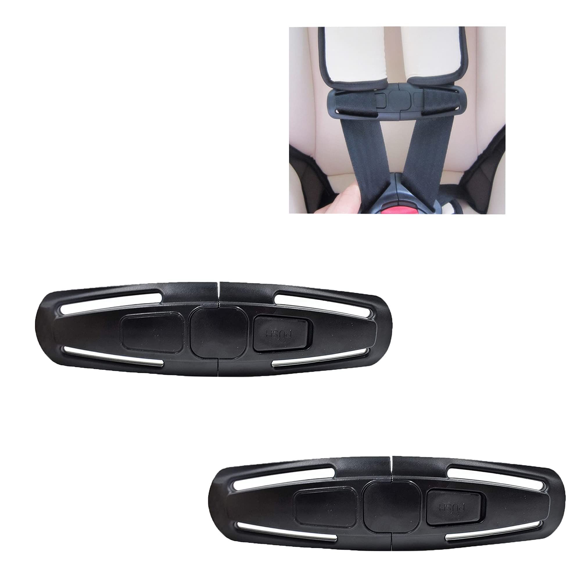 2 Pieces Seat Chest Harness Clip Seat Safety Belt Clip Buckle Lock Stroller Chest Clip Universal Replacement — image 3
