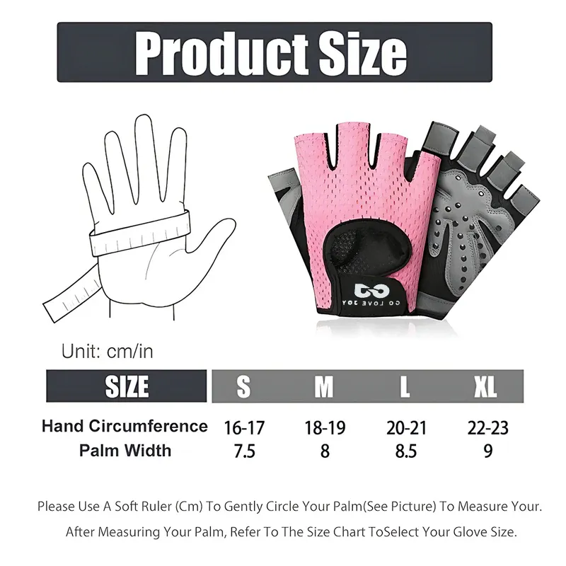 L Size Women Fitness Gym Training Gloves Half Finger Gel Weight Lifting Workout Gloves - Grey โ image 4