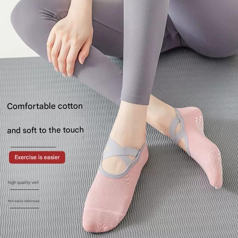 3-Pack Wine red Anti-Slip Yoga Socks - Grippy Pilates Dance Fitness Socks with Silicone Grip for Women — image 5
