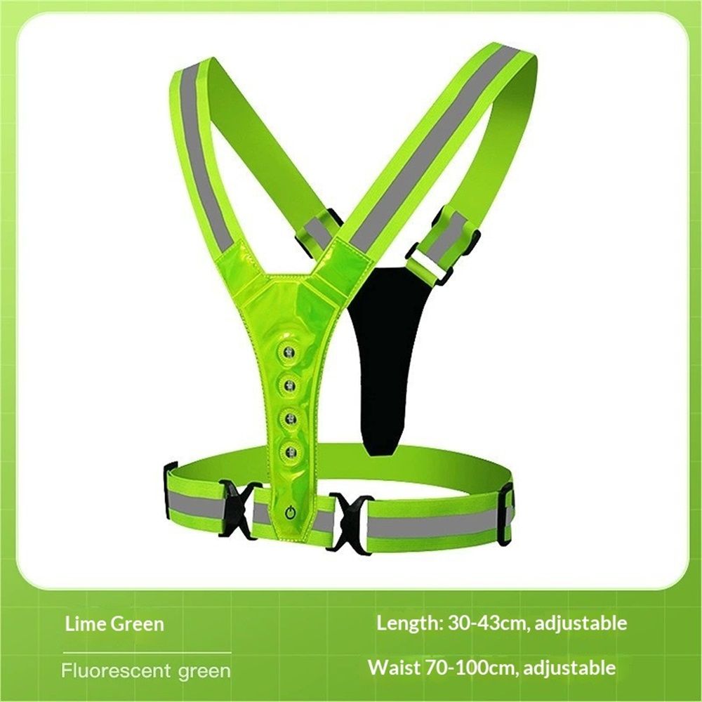 LED Reflective Vest with Chest Light, Visibility Rechargeable Light Up Running Vest Night Safety Running Gear for Dog Walking, Cycling, Adjustable for Men โ image 2