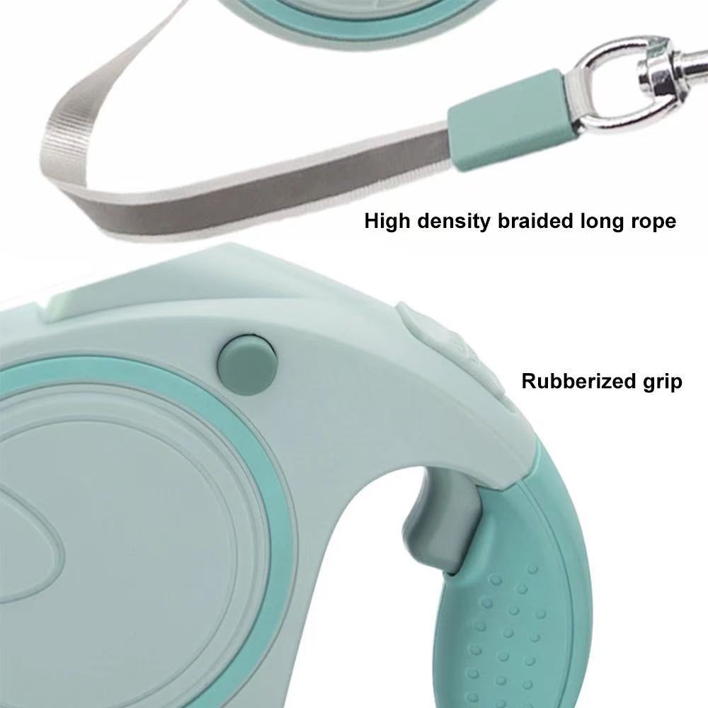 Green 3M Retractable Dog Leash - Built-in LED Light (No Batteries) and Bag Holder — image 4