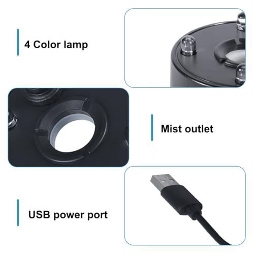 Mist Maker, DC 5V Water Fountain Pond Fog Machine LED Color Change Fogger for Halloween Garden Rockery Yard Outdoor — image 5