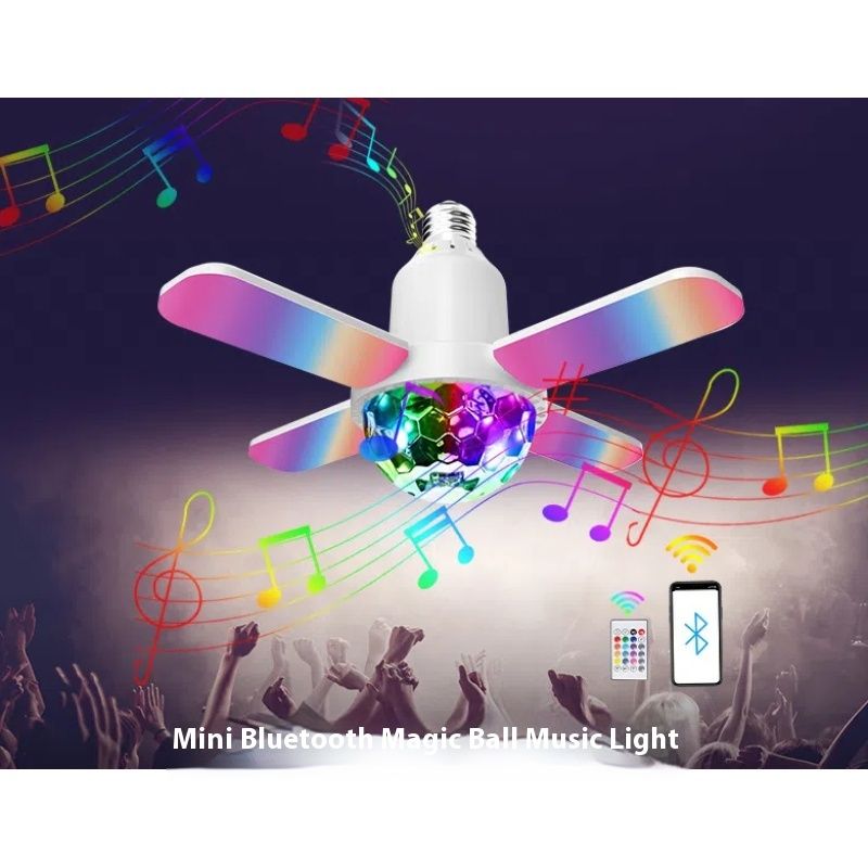 White Mini Bluetooth Magic Ball Music Light, Lights for Parties Indoor Color Changing Light Bulb 24W Activated for Festival — image 3