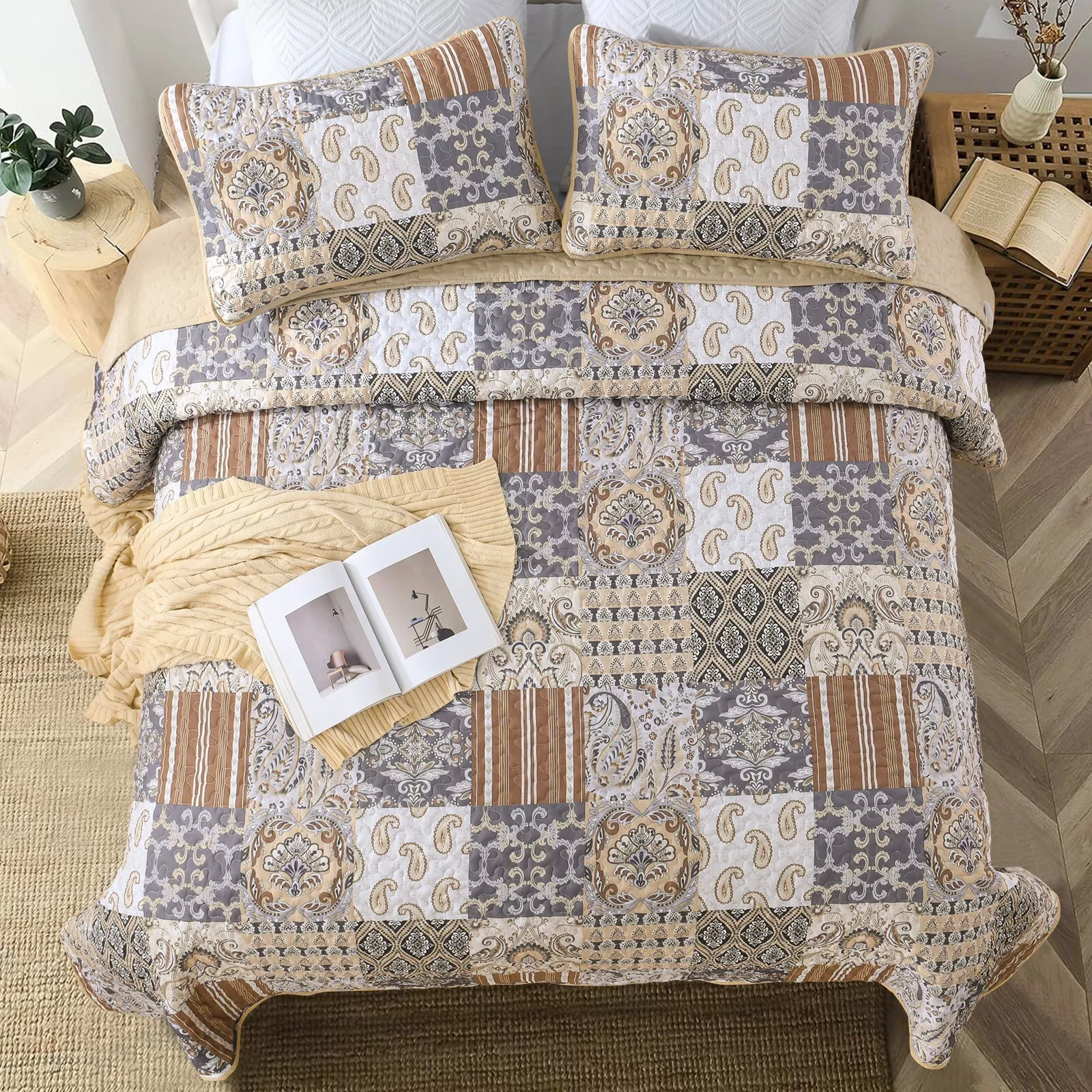 Quietude Quilted coverlet and pillowcovers set: Perfect for Relaxation - Queen size โ image 3