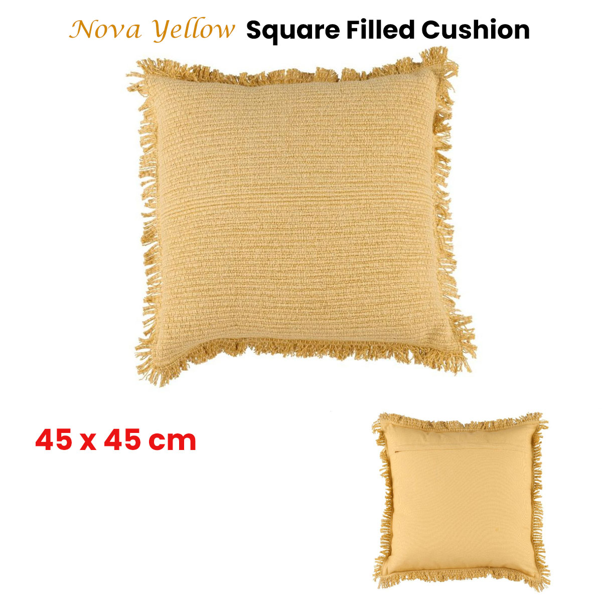 Accessorize Nova Yellow Square Filled Cushion 45cm x 45cm โ image 2