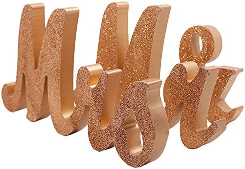 Mr and Mrs Signs Wedding Sweetheart Table Decorations, Wooden Freestanding Letters Wedding Shower Gift (Rose gold) โ image 6